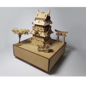 DIY懷舊日式古城 旋轉音樂盒